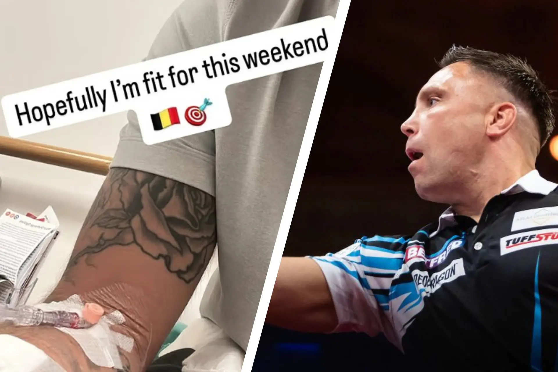 Deelname Gerwyn Price aan Flanders Darts Trophy onzeker door handblessure: ''Hopelijk ben ik fit dit weekend''
