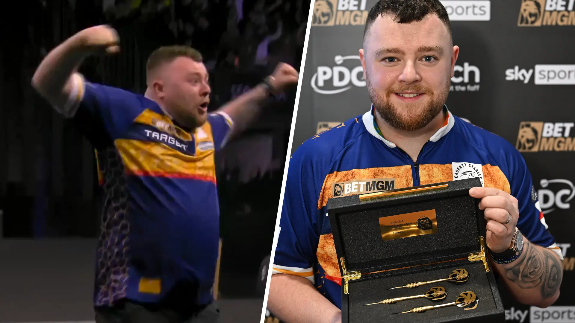 Josh Rock ontvangt cadeautje ter waarde van 30.000 pond na negendarter in Belfast