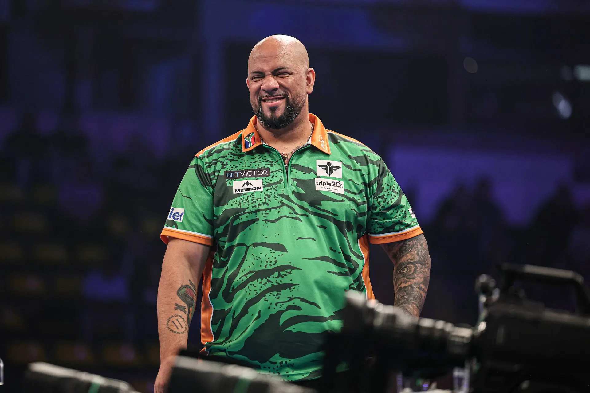 Devon Petersen representing South Africa at the 2026 World Cup of Darts