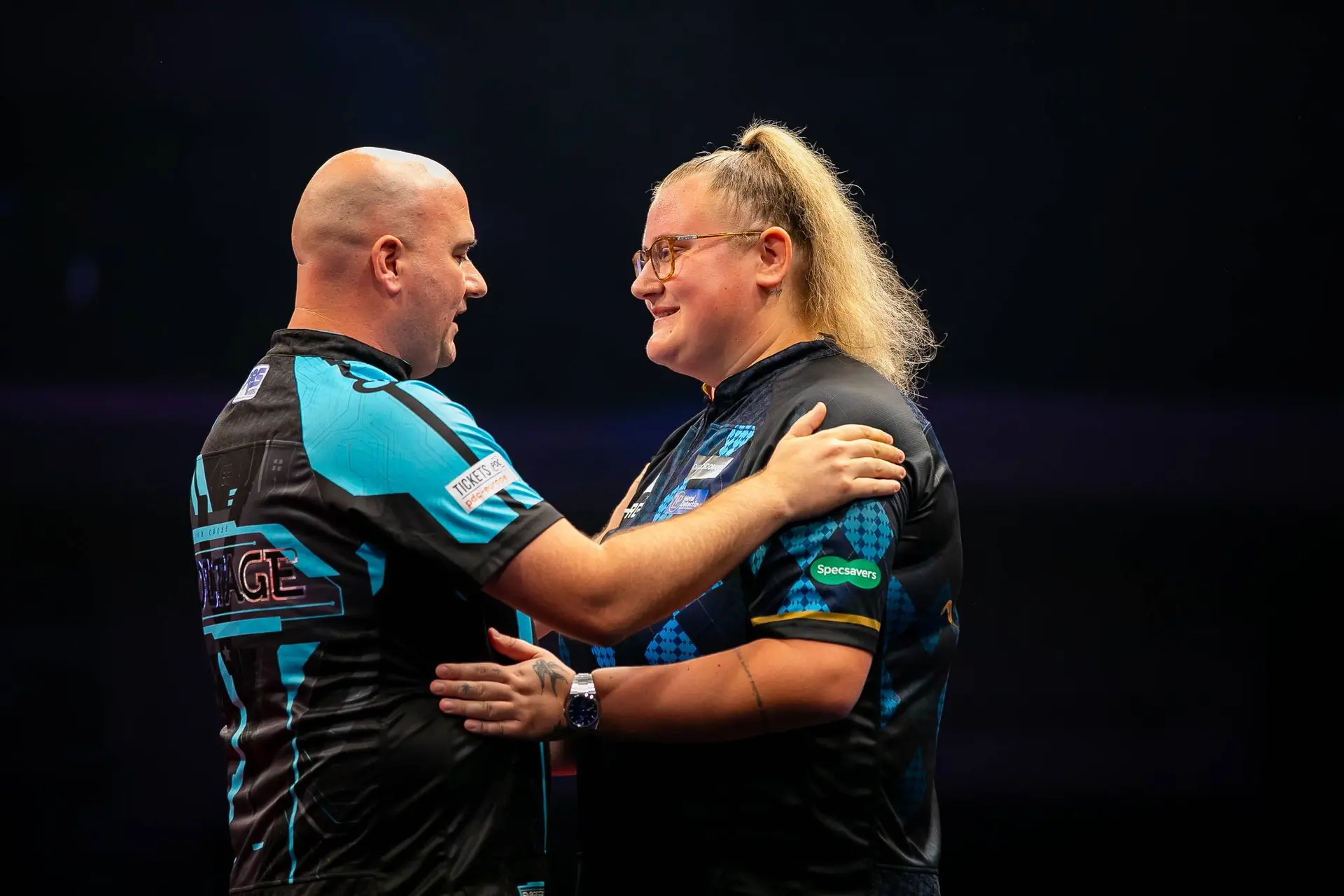 Rob Cross &amp; Beau Greaves tijdens de Hungarian Darts Trophy