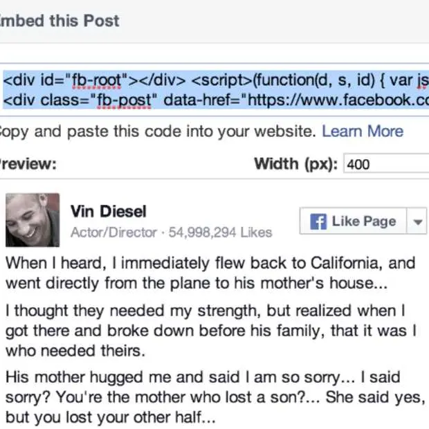 facebook posts embedden nu iets flexibel
