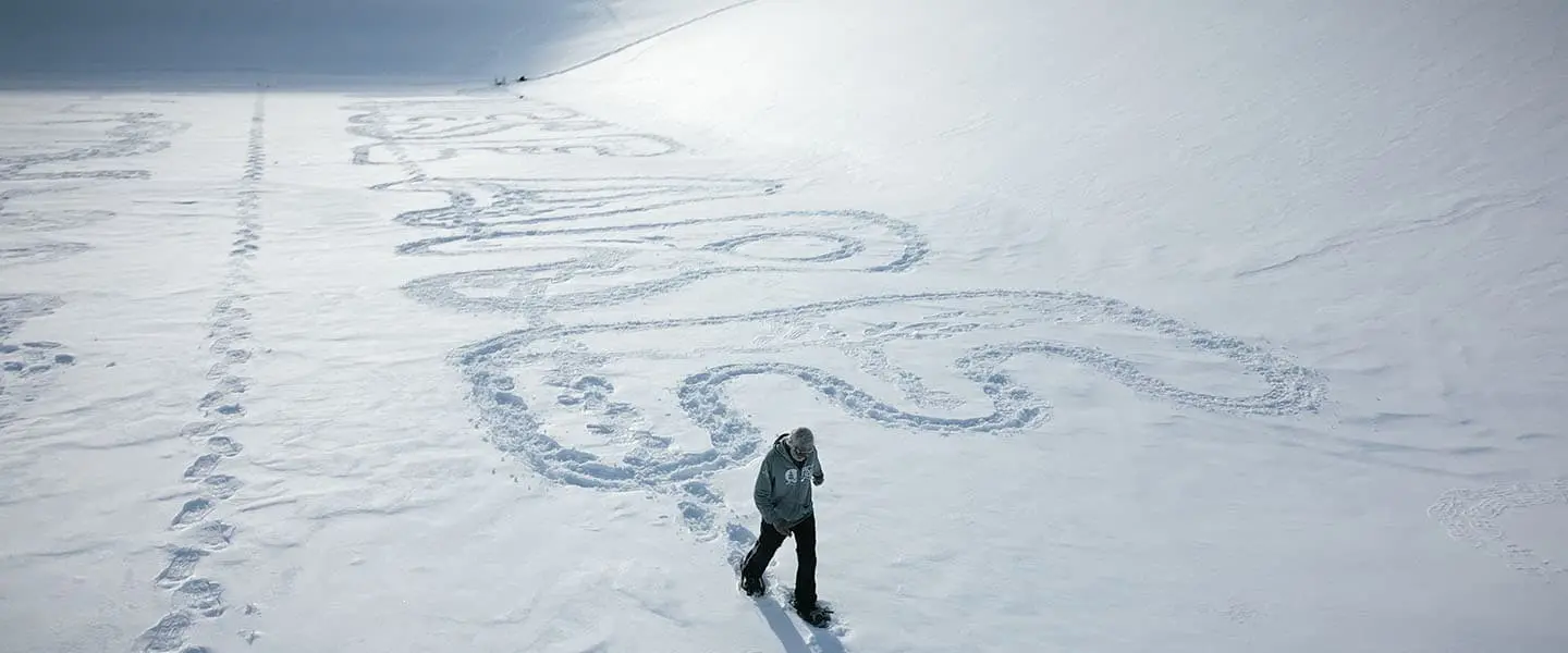 135.000 voetstappen voor een duurzame boodschap in de sneeuw