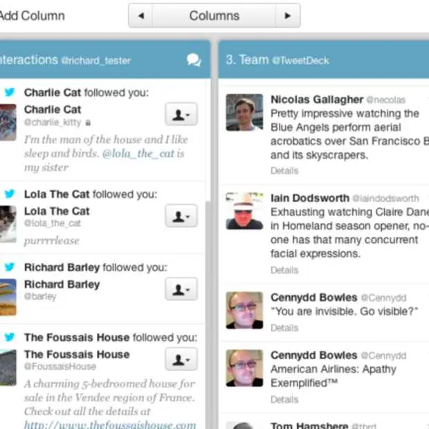 nieuwe layout voor tweetdeck