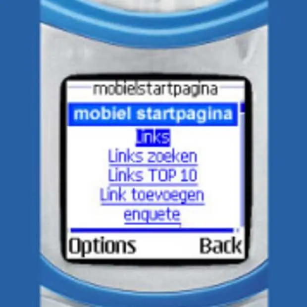 startpagina voor mobiele websites
