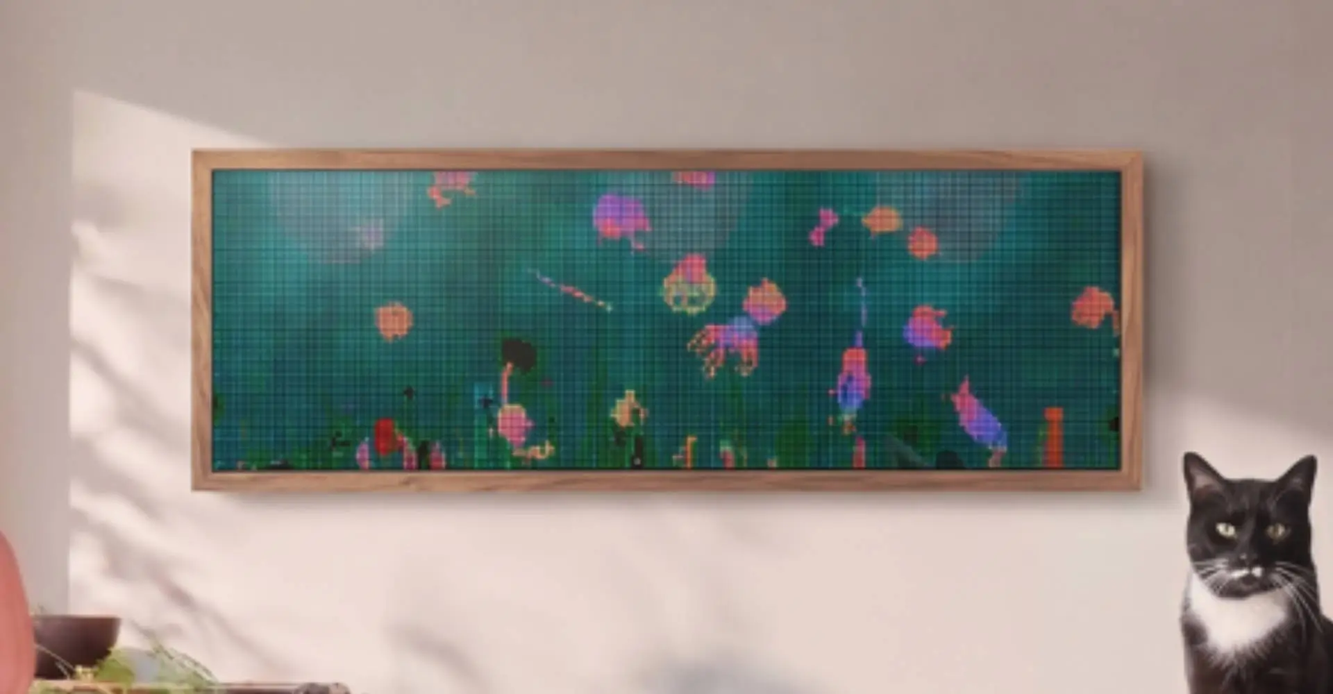 Geen onderhoud nodig: dit is een retro-aquarium voor aan de muur