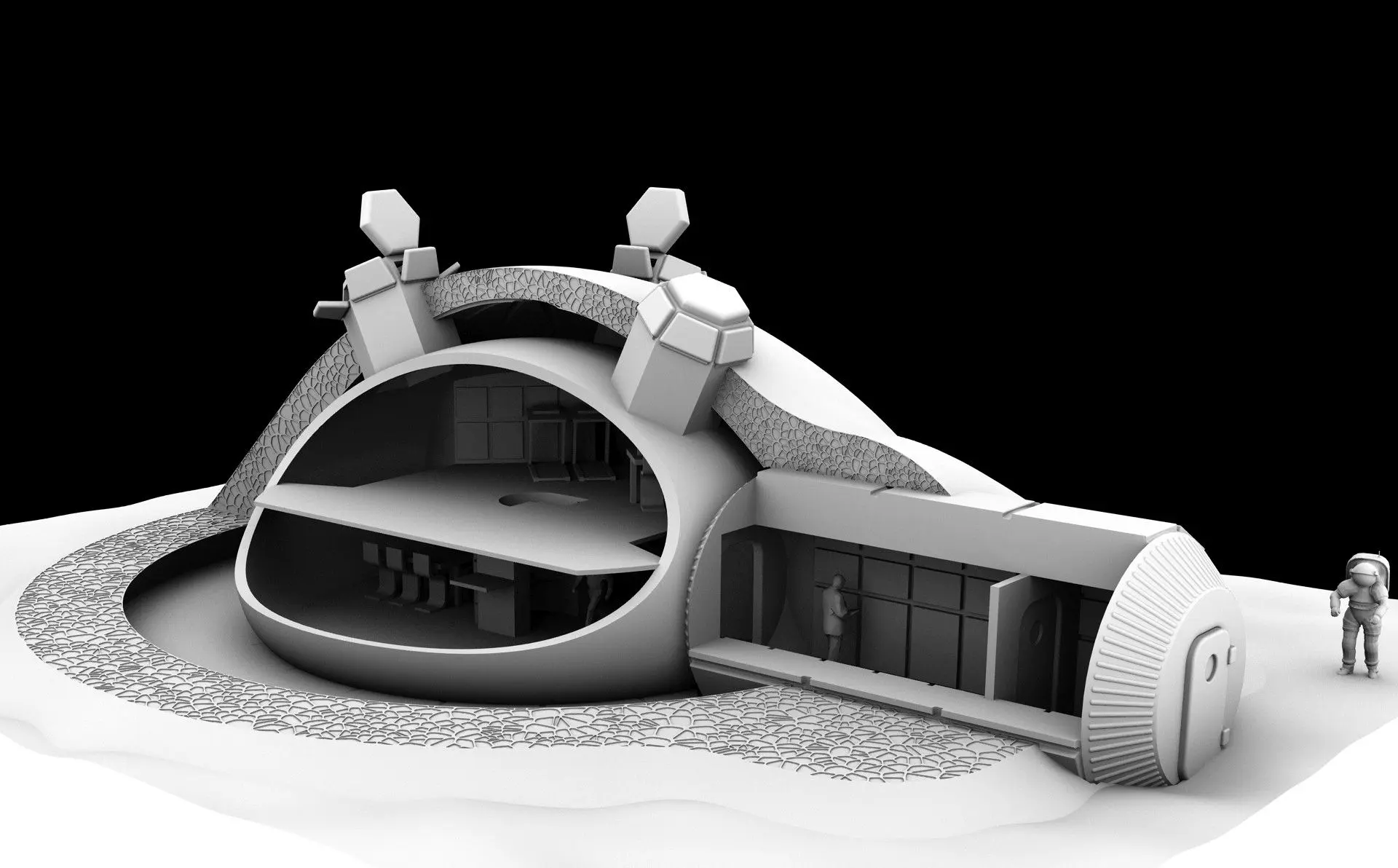 3d printed lunar base design