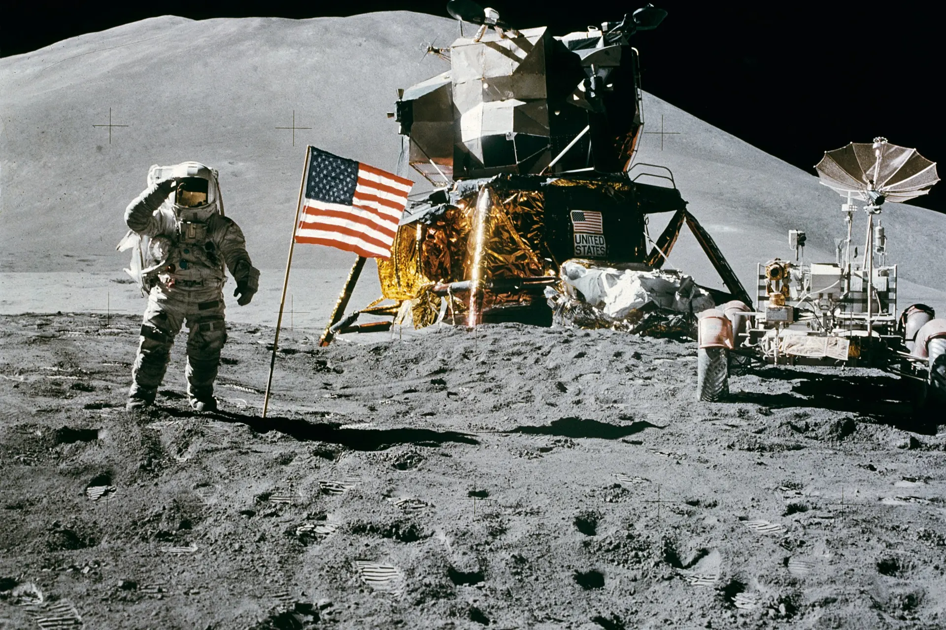 apollo 15 flag rover lm irwin