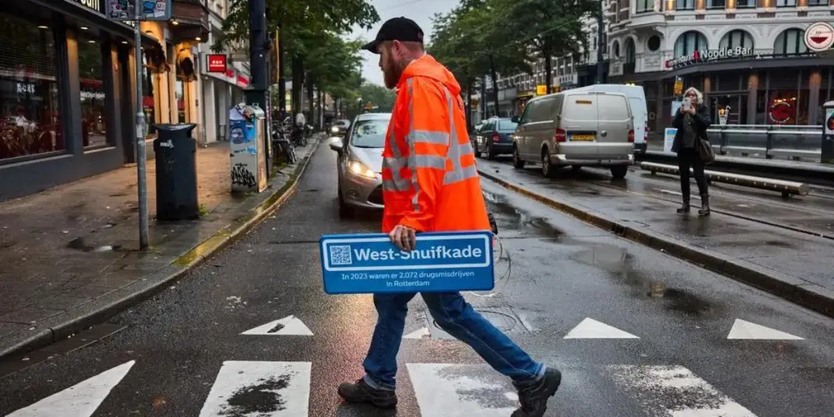 Rotterdamse straatnaamborden krijgen drugsnamen met onder andere Cokesingel en West-Snuifkade