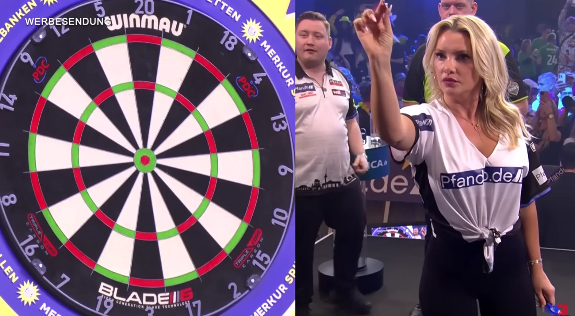 Bekende dames brengen dartsgala naar een hoger niveau met pijlen in de muur en verrassende scores
