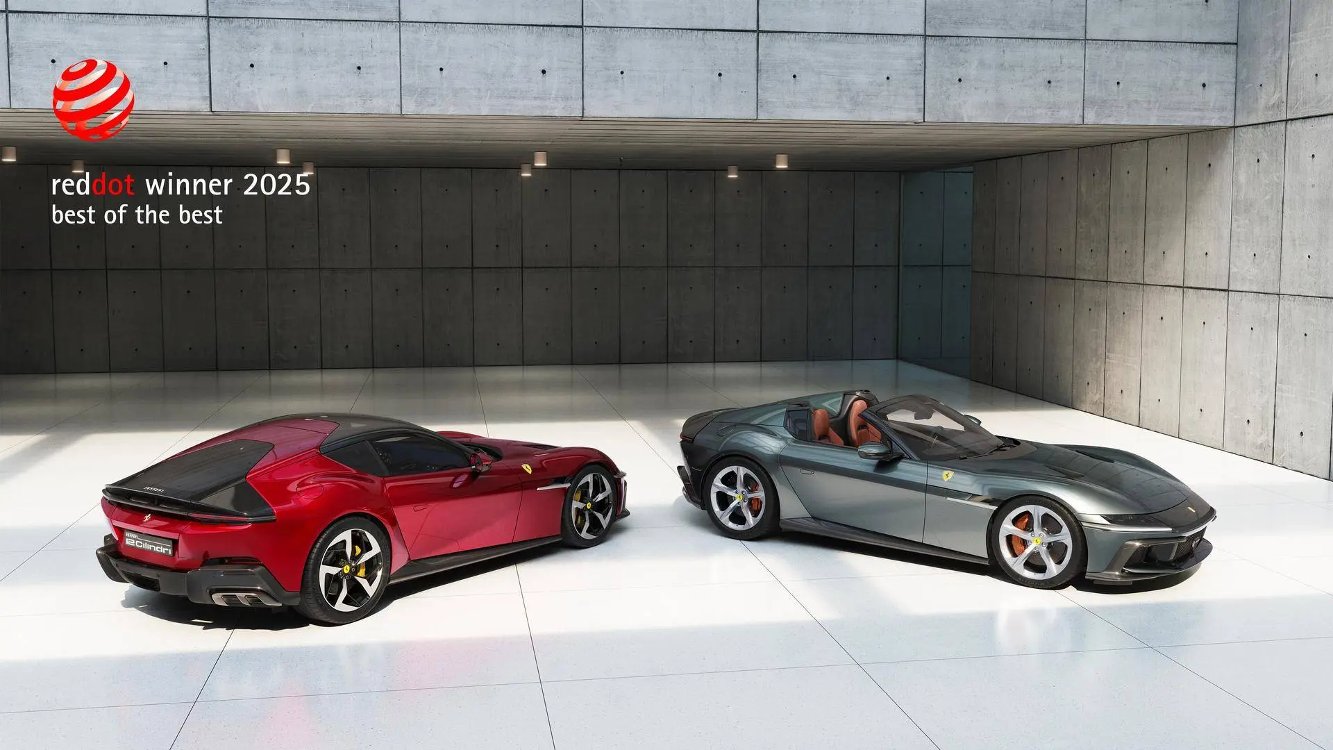 Ferrari slaat drie keer toe: 12Cilindri, Spider en F80 winnen grote designprijs
