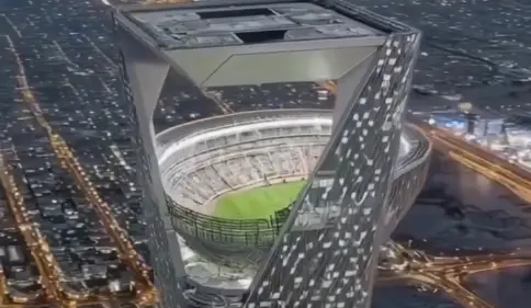 Saudi-Arabië gaat ’s werelds eerste luchtstadion van 350 meter boven de grond bouwen