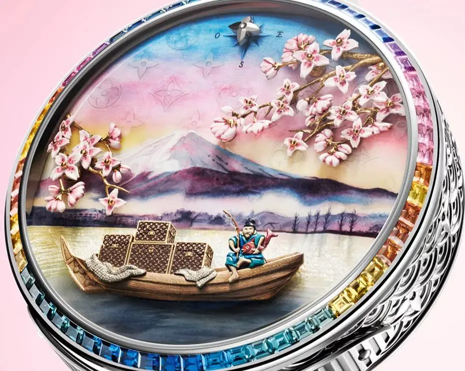 Dit Louis Vuitton zakhorloge laat Mount Fuji tot leven komen