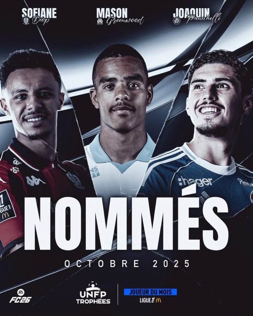 L1 : Greenwood, Diop ou Panichelli, qui sera le joueur du mois d'octobre ?