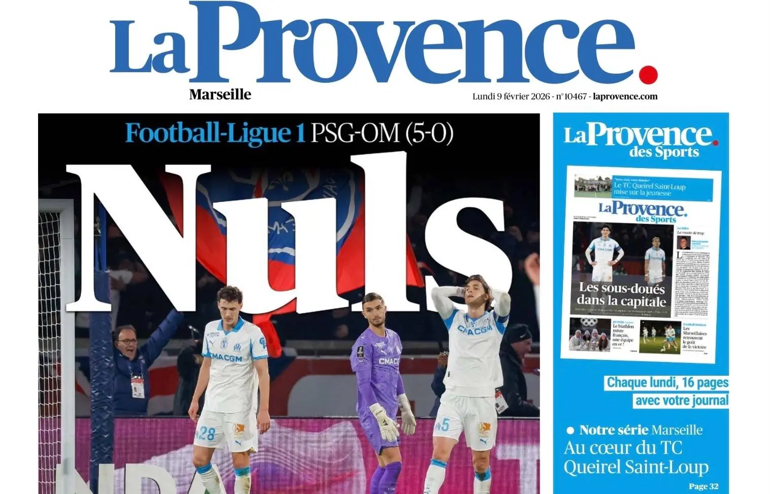 « Nuls », La Provence réclame des têtes après PSG-OM