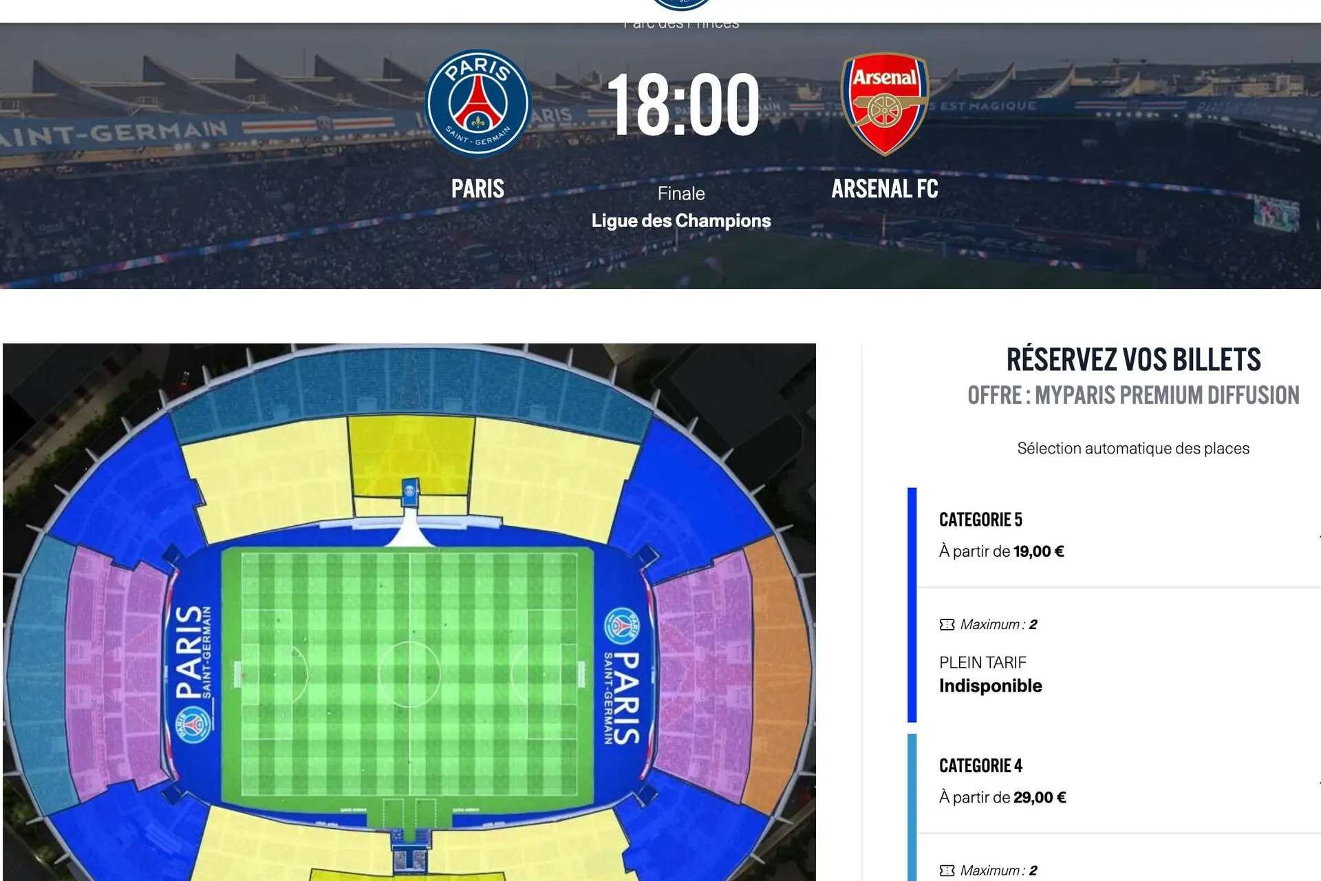 PSG-Arsenal : Ce bug colossal a permis d'acheter des billets par dizaines