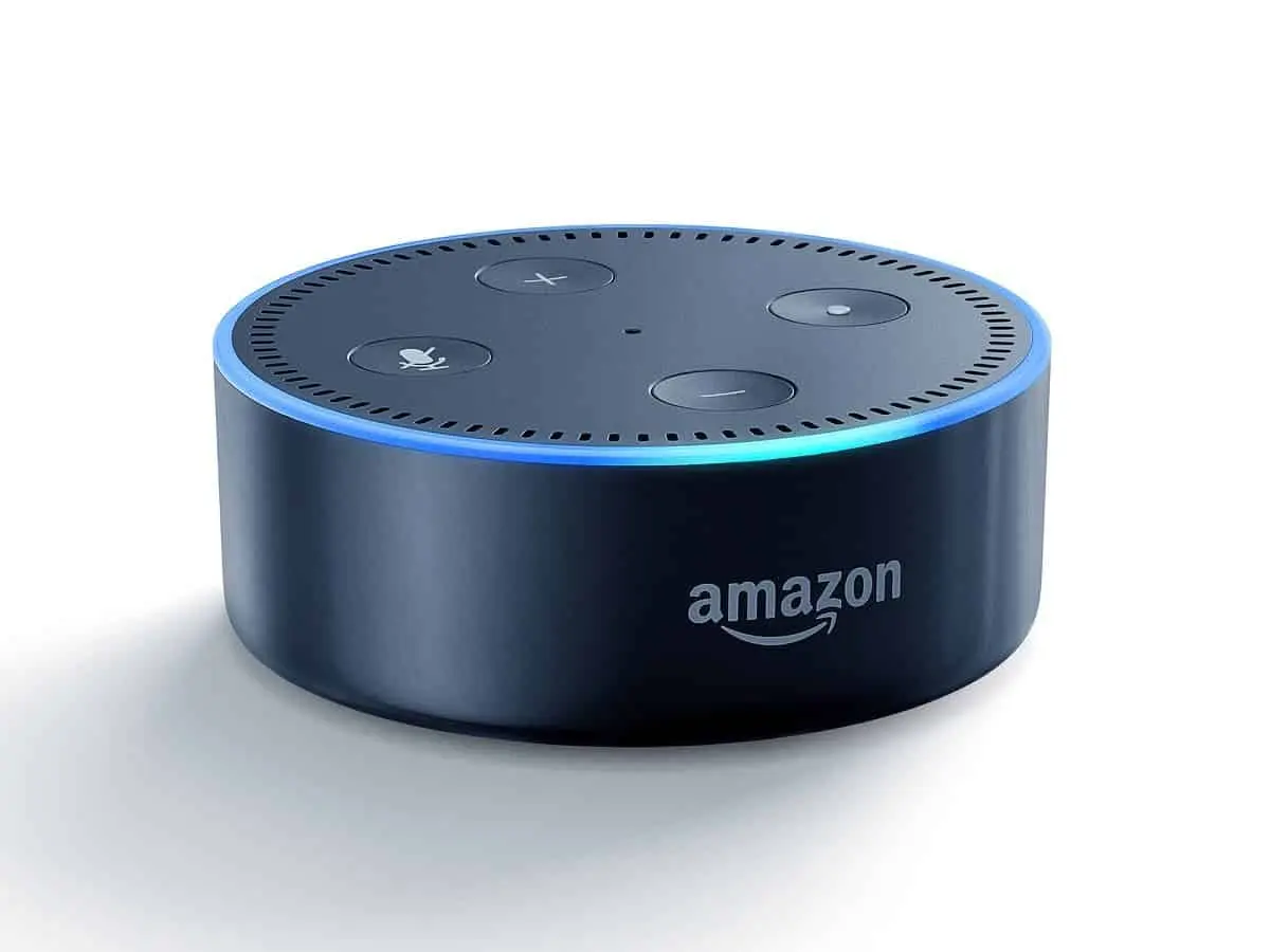 echo dot black low angle on