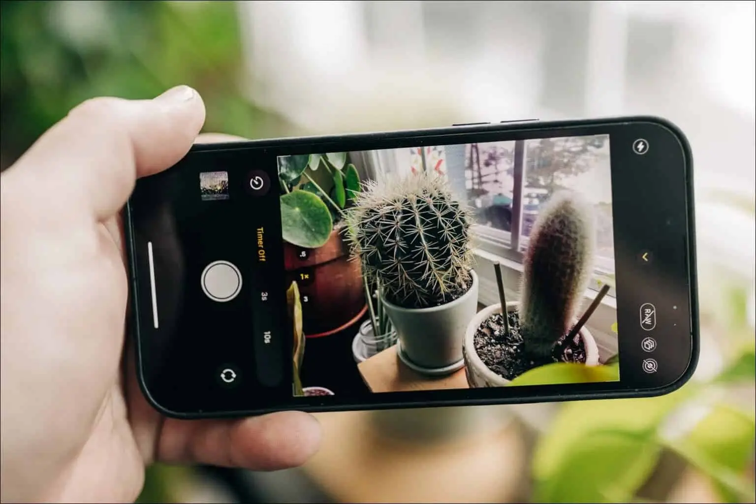 how to set a timer on the iphone camera