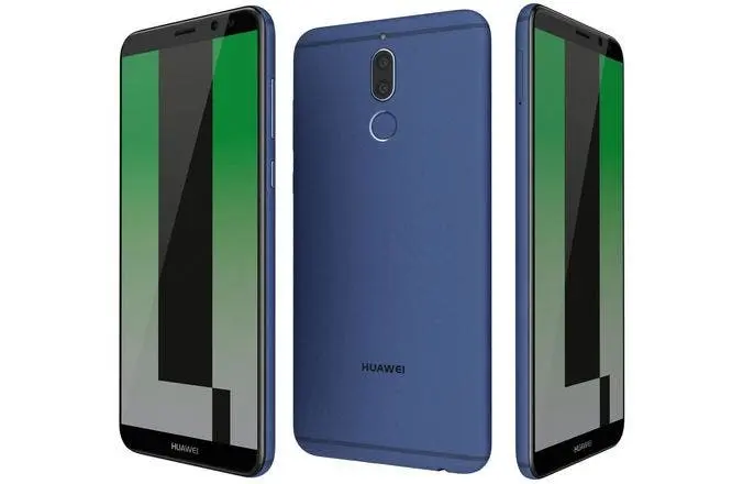 huawei mate 10 lite aurora blue 3d model max obj 3ds fbx c4d lwo lw lws