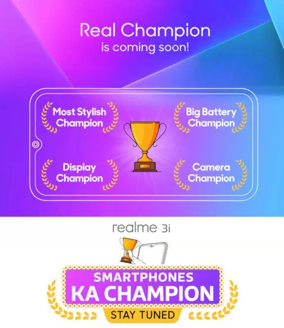 realme 3i india launch teaser