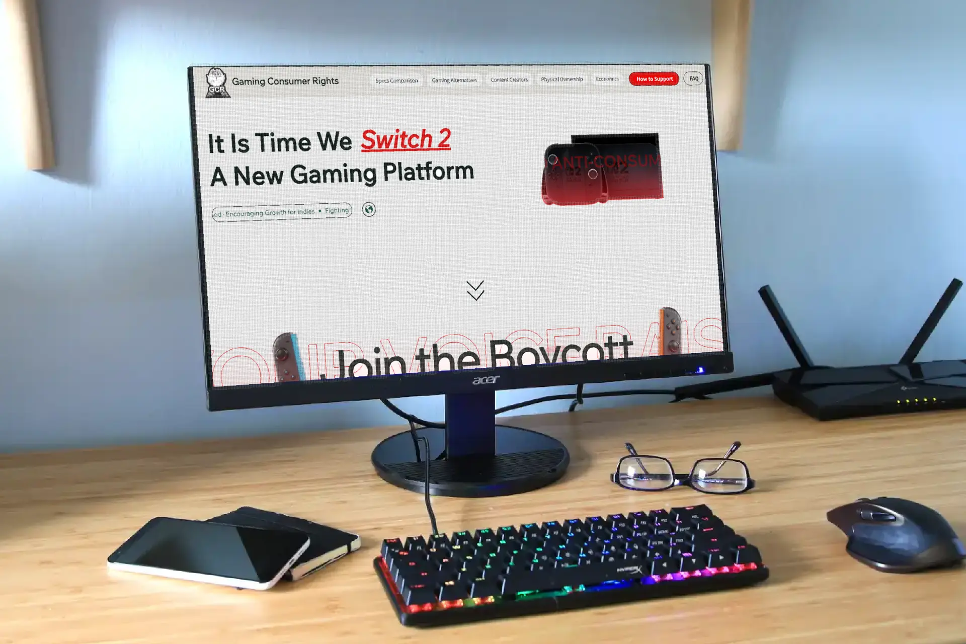 Website on Desktop