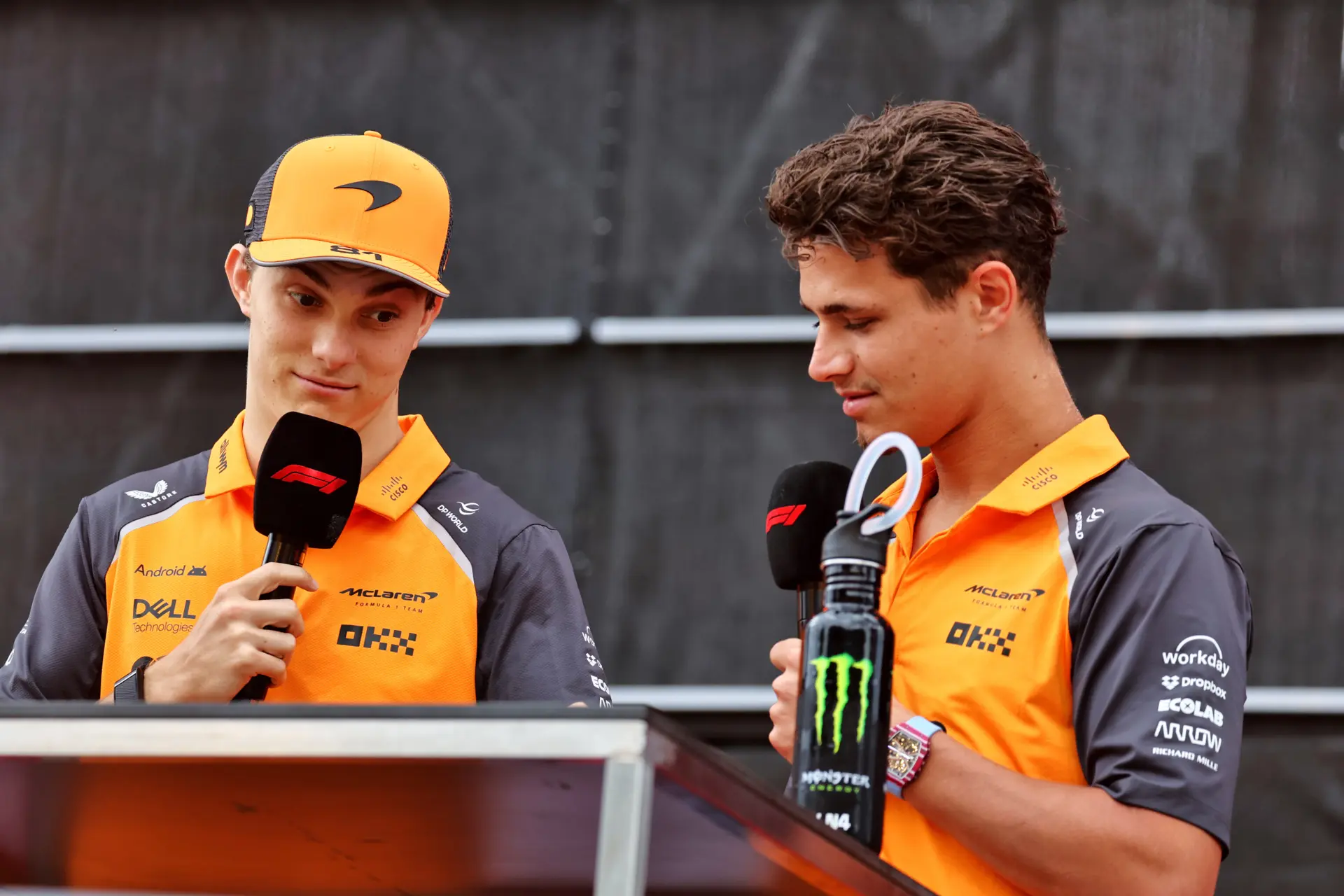 Nail-biting moments once again for the McLaren pit wall: Norris and Piastri lock horns