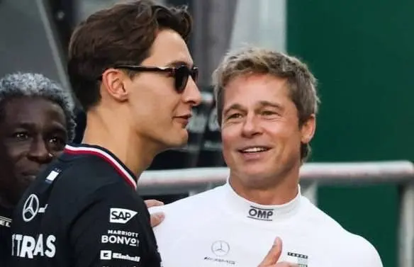 Russell sneaks into Brad Pitt's interview at the glamorous 'F1' premiere