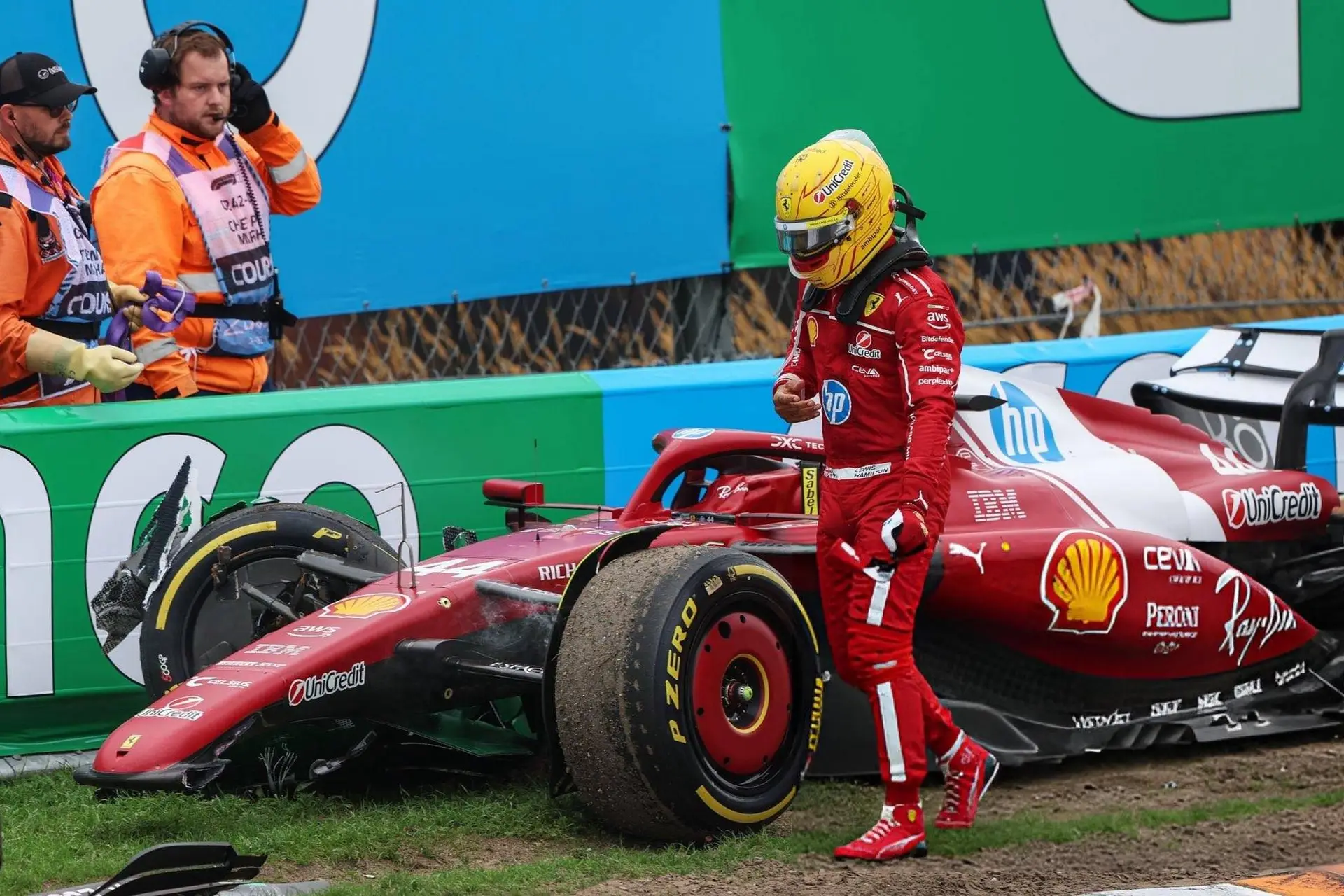 Hamilton reagiert erstmals auf seinen Unfall, der den Großen Preis der Niederlande beendete