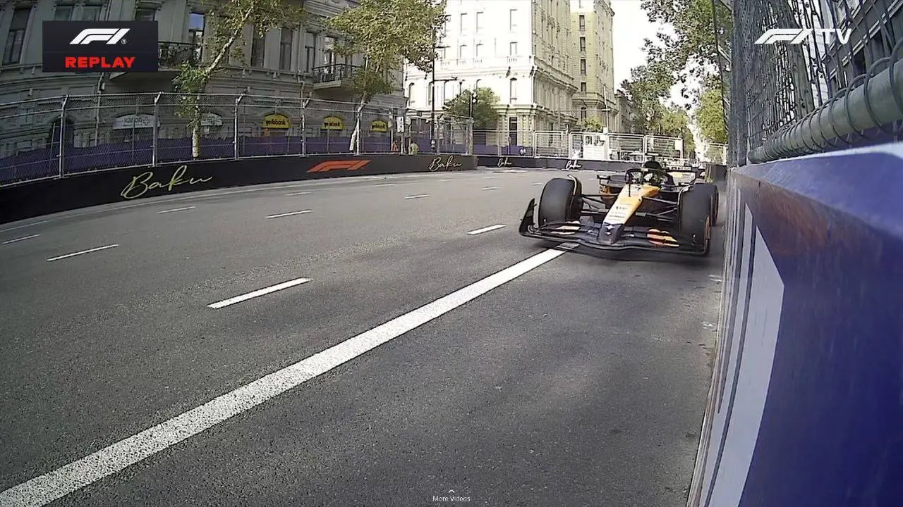 Norris hits the wall in Baku, breaks suspension of McLaren in FP2