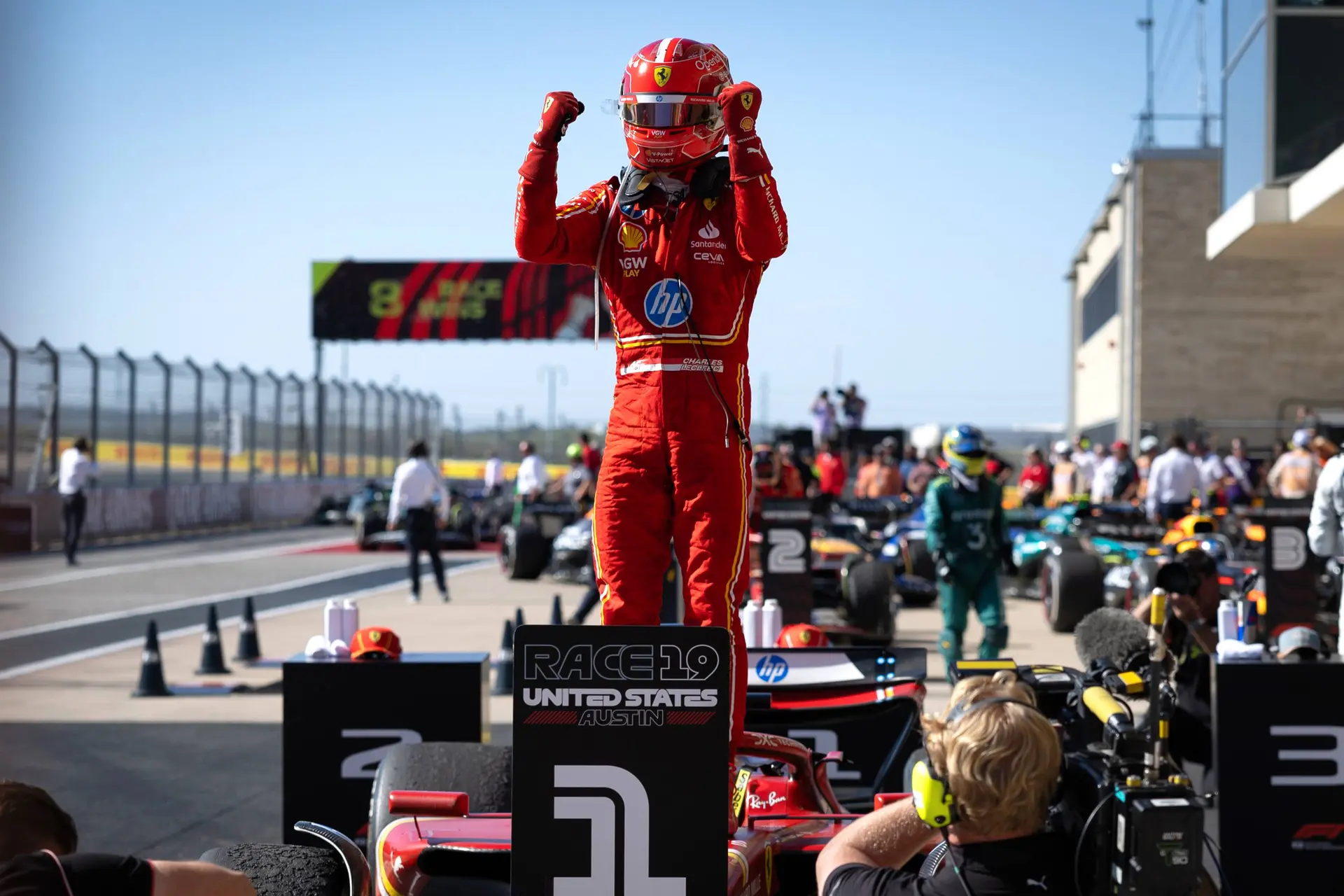 Leclerc wins in America, Verstappen baits Norris into conpenalty