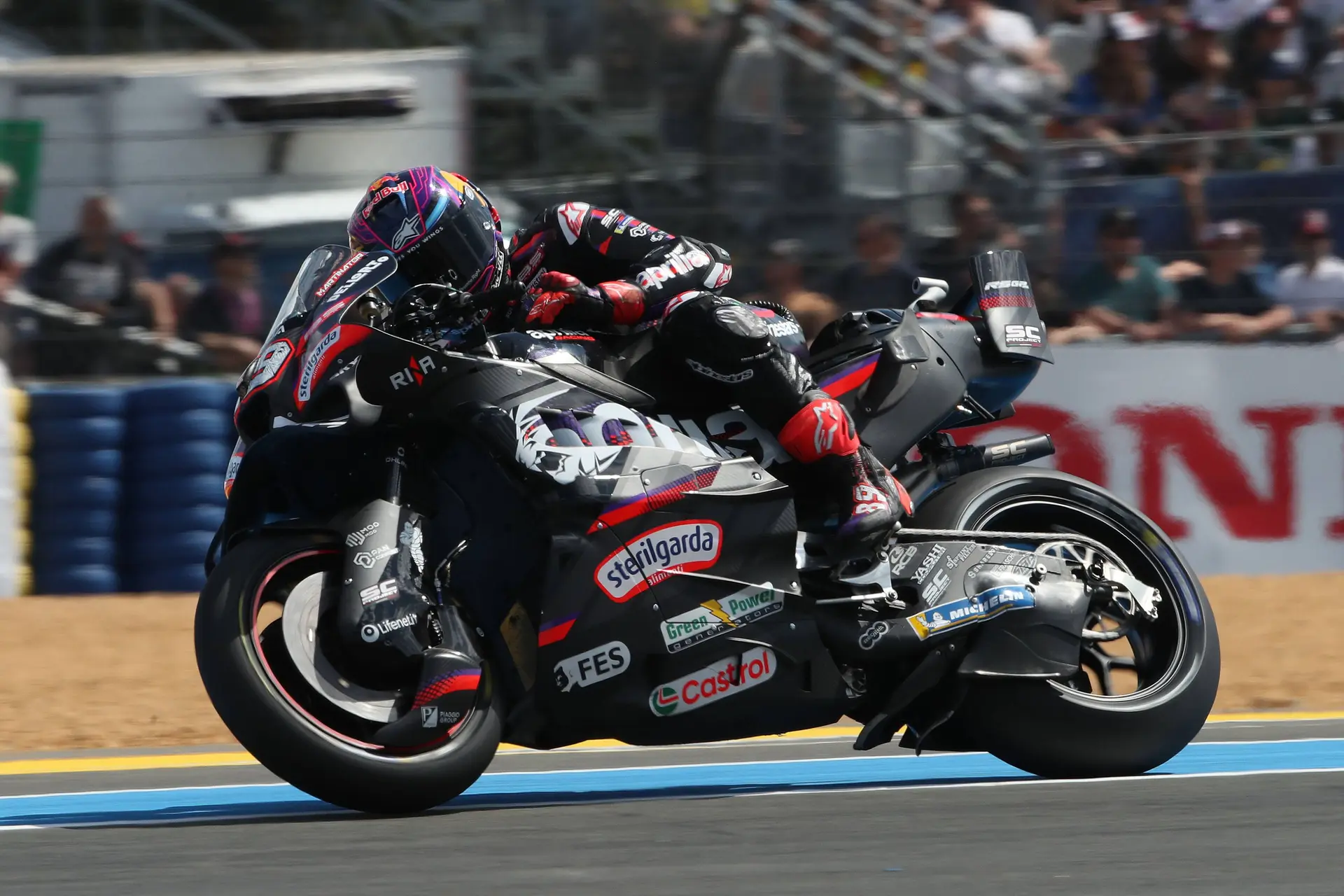 Huge crash takes out both Aprilias on the opening lap of Hungarian Grand Prix