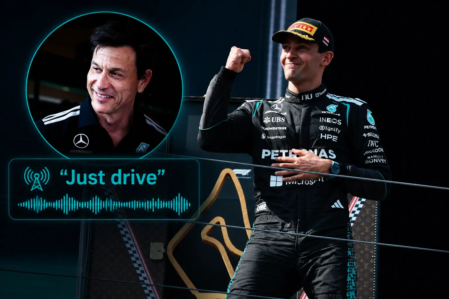 Wolff reveals the meaning of 'just drive' radio message to Russell after difficult stint