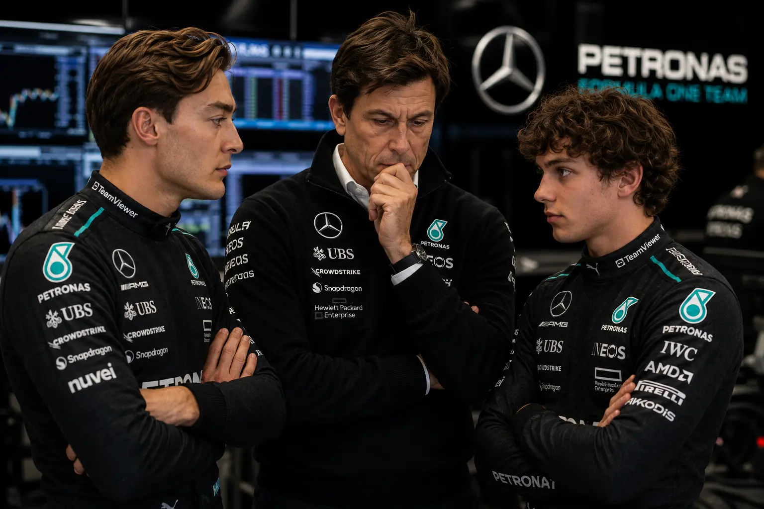 kimi-antonelli-toto-wolff-george-russell