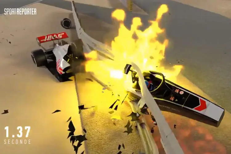 grosjean accident fire