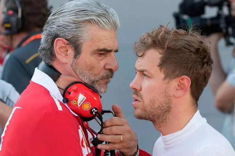 maurizio arrivabenne sebastian vettel