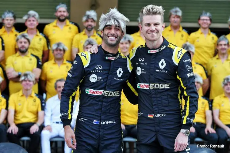 nico hulkenberg daniel ricciardo wig
