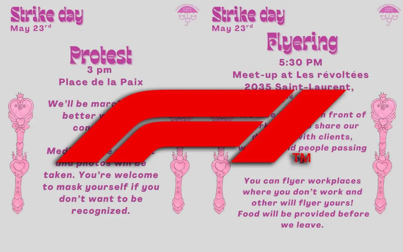 Formula 1 Canadian Grand Prix montreal strippers protest