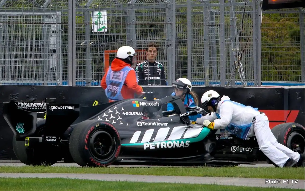 george russell dnf retires canadian grand prix f1 2026 montreal