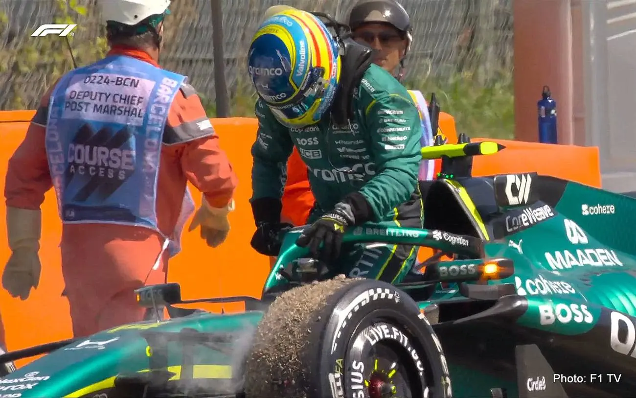 fernando alonso DNF barcelona