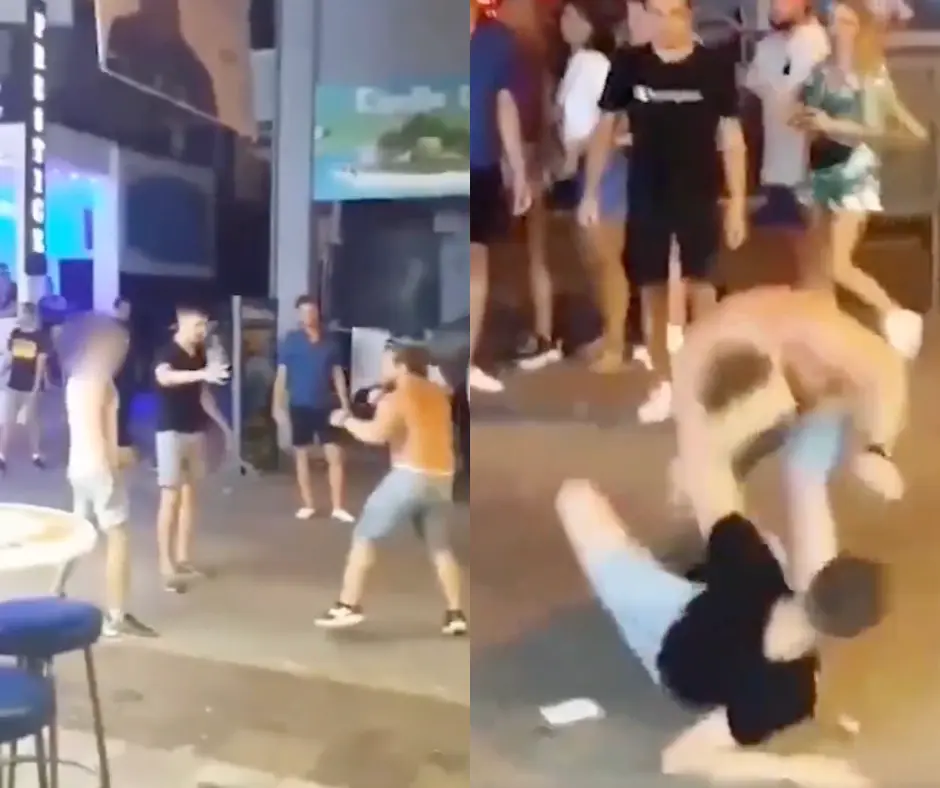 VIDEO: Twee dronken gasten proberen man aan te vallen, maar ze weten niet dat hij een MMA-vechter is