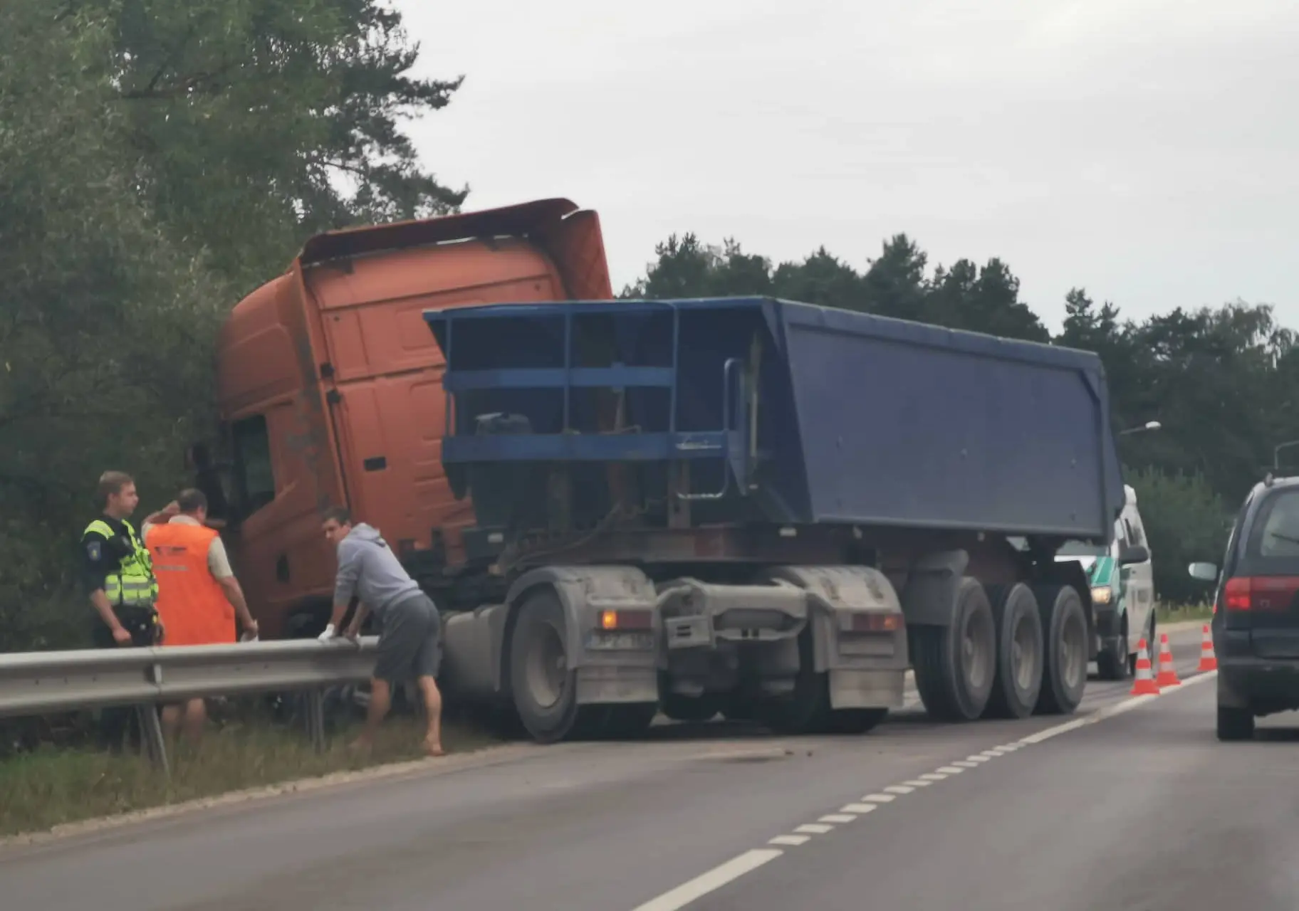 Vilkikas, nuvažiavęs nuo kelio