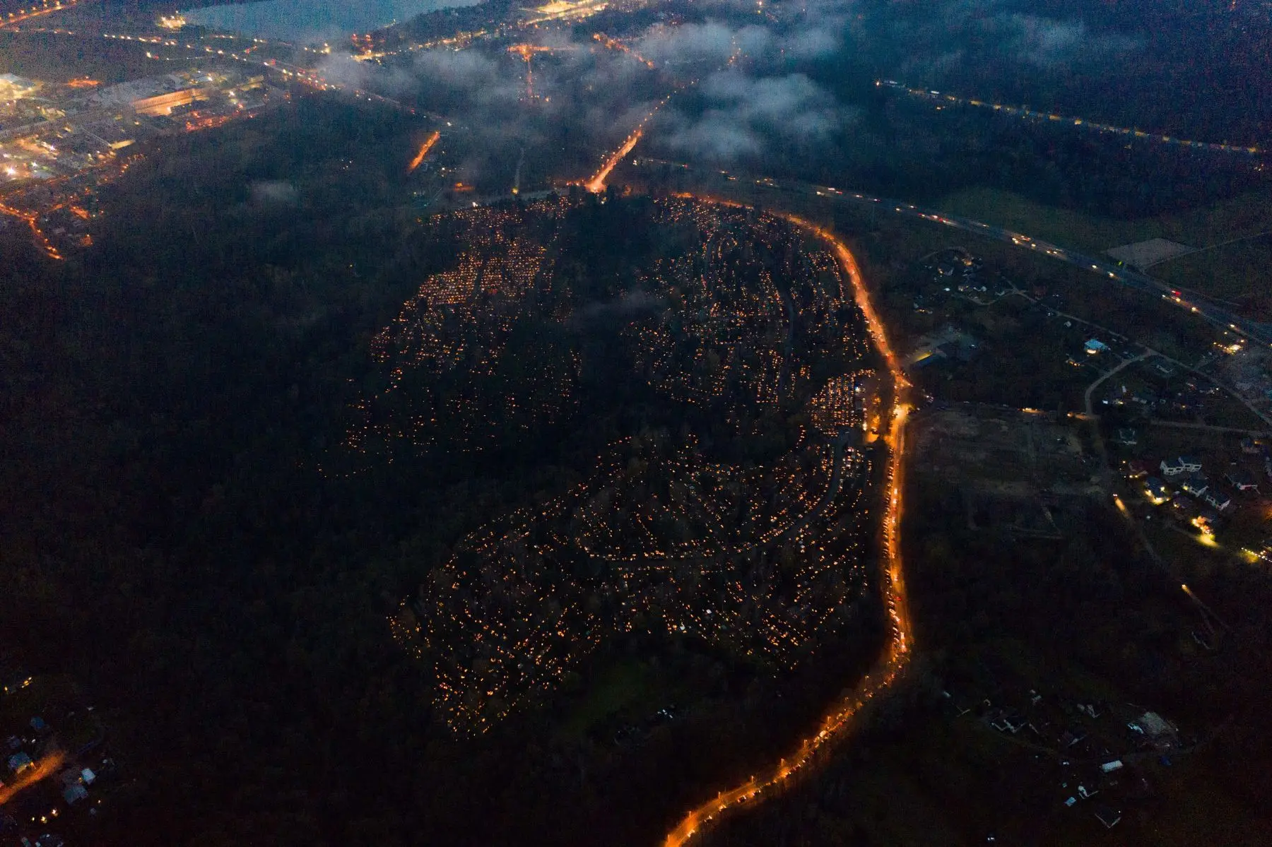 Romainių kapinės iš viršaus