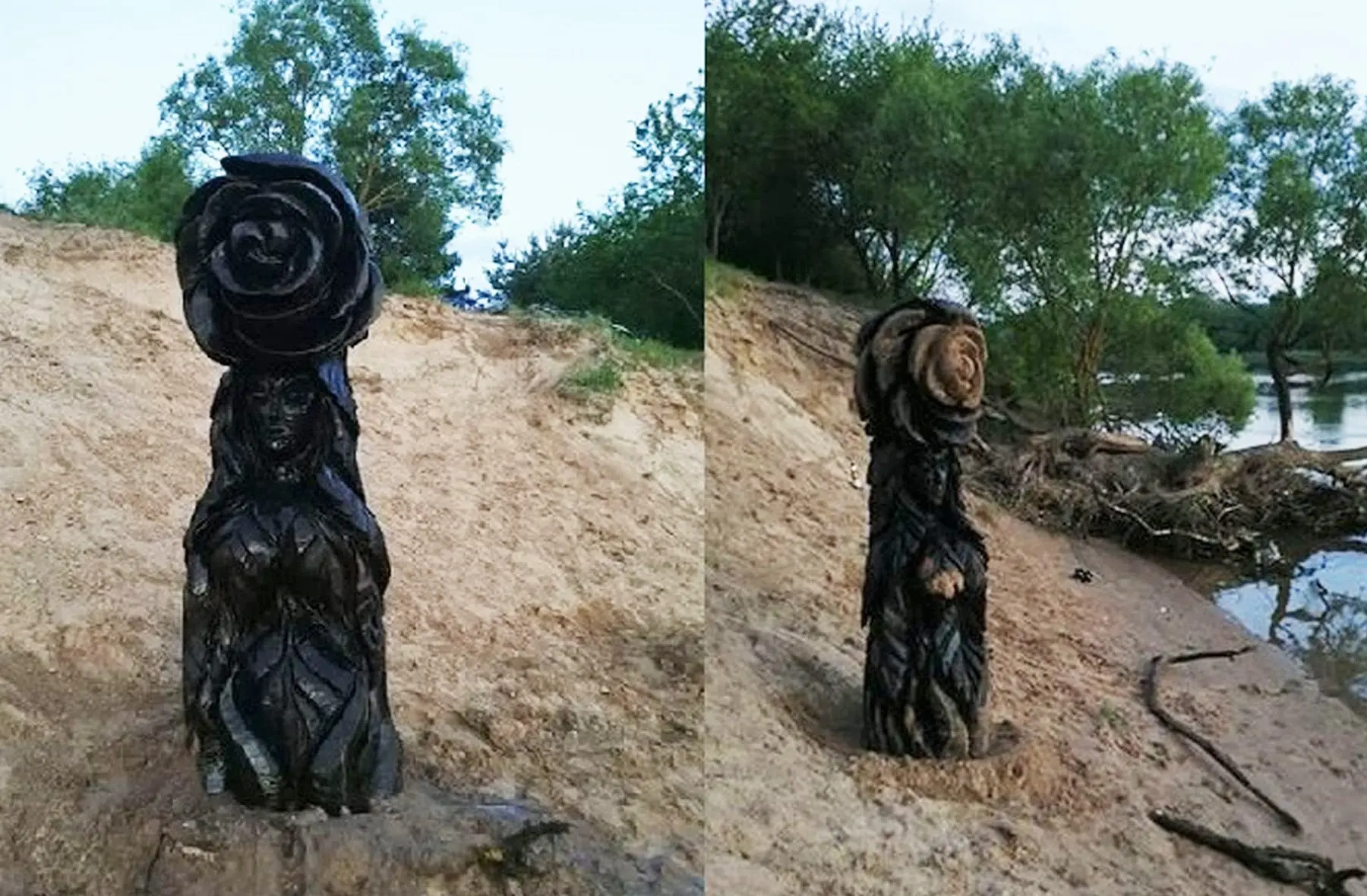 Nemune prie Panemunės šilo rasta skulptūra