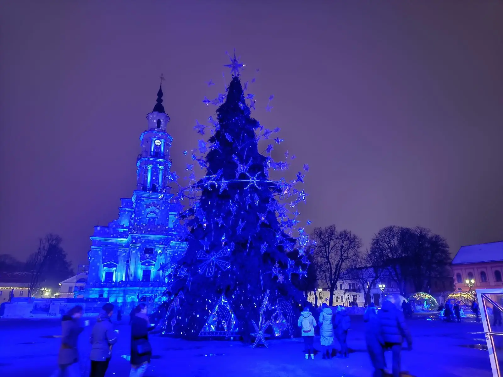 Užgeso Kauno eglė ir papuošimai
