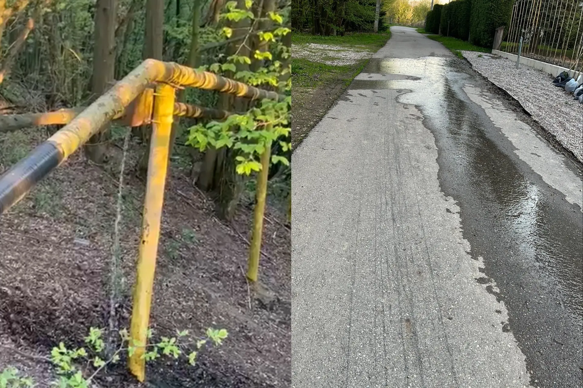 Bėga vanduo Lekėčių gatvėje
