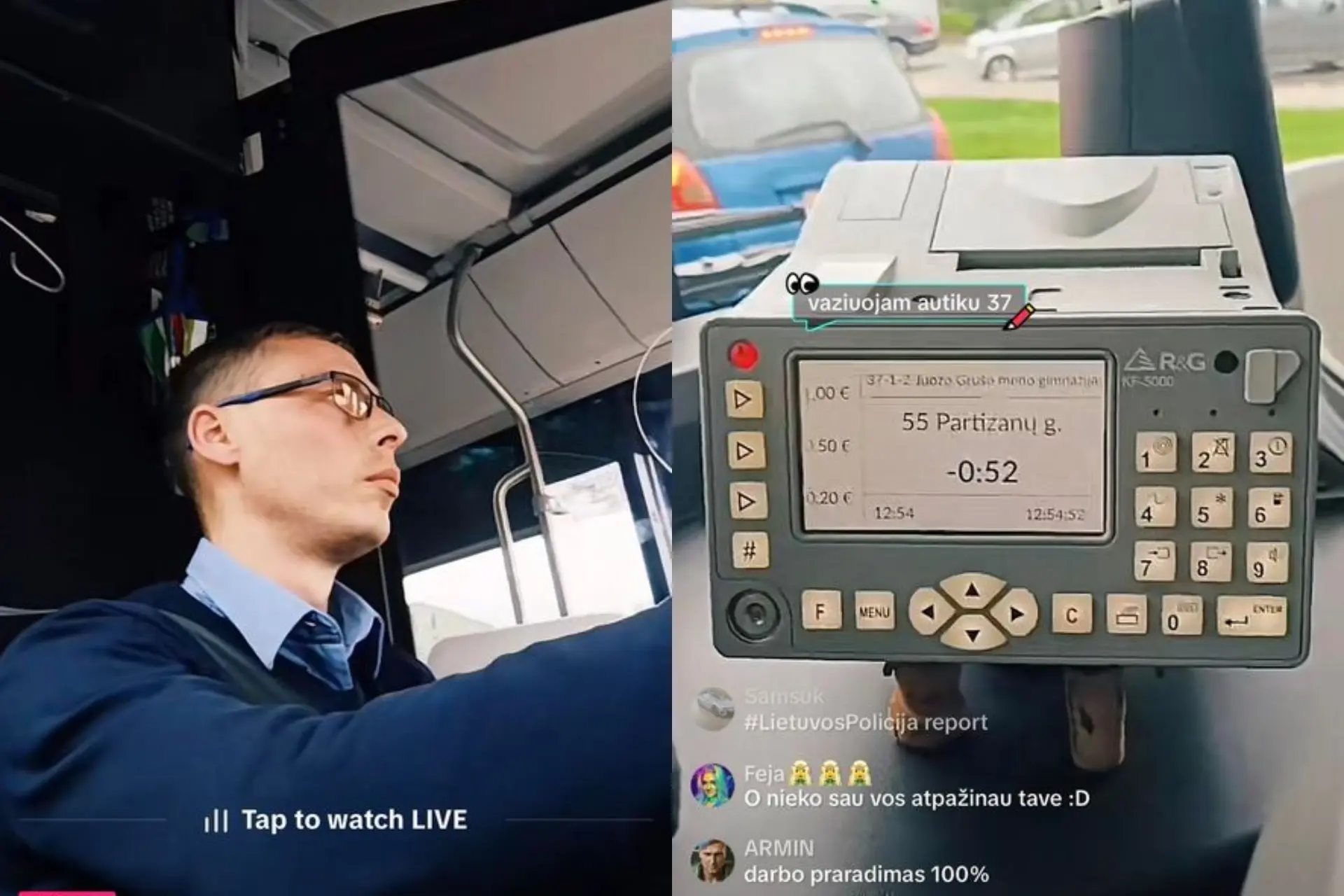 TikTok autobuso vairuotojas