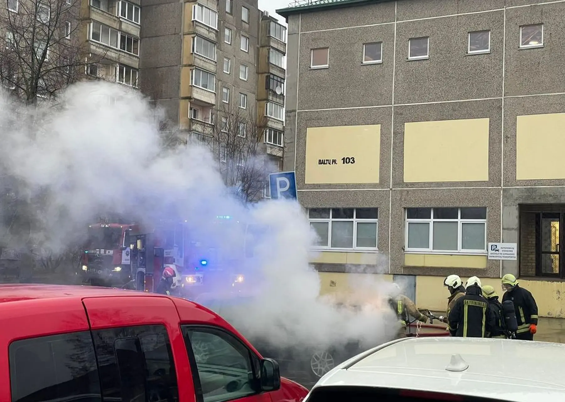 Baltų prospekte užsiliepsnojo automobilis