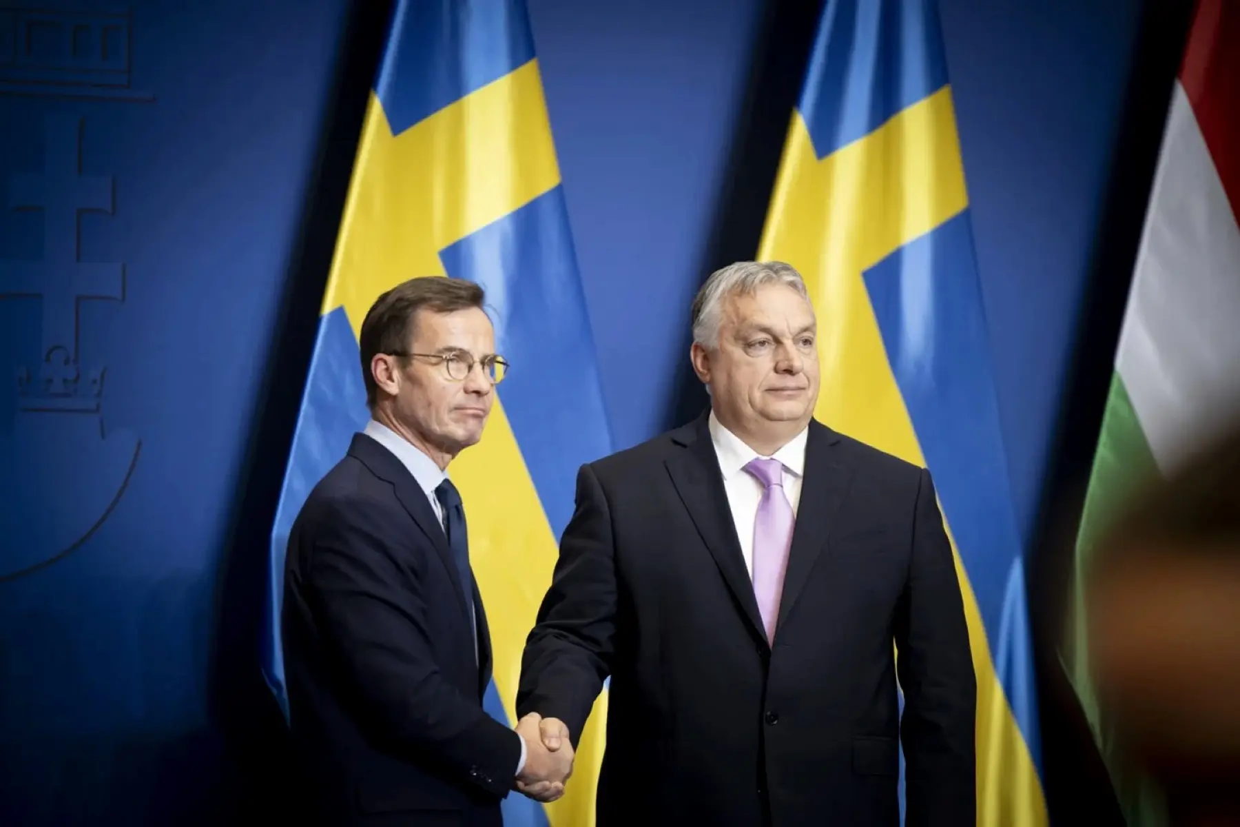 Švedijos ministras Ulf Kristersson ir Vengrijos premjeras Viktor Orban