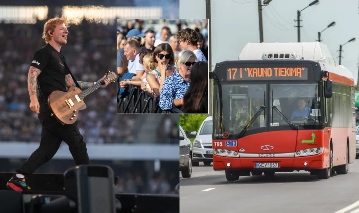 Edo Sheerano koncerto akimirkos, Kauno autobusas /  ORESTAS GUREVIČIUS  nuotr.