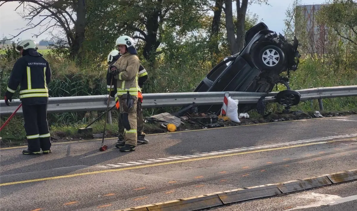 Avarija A1 kelyje / DELFI nuotr.