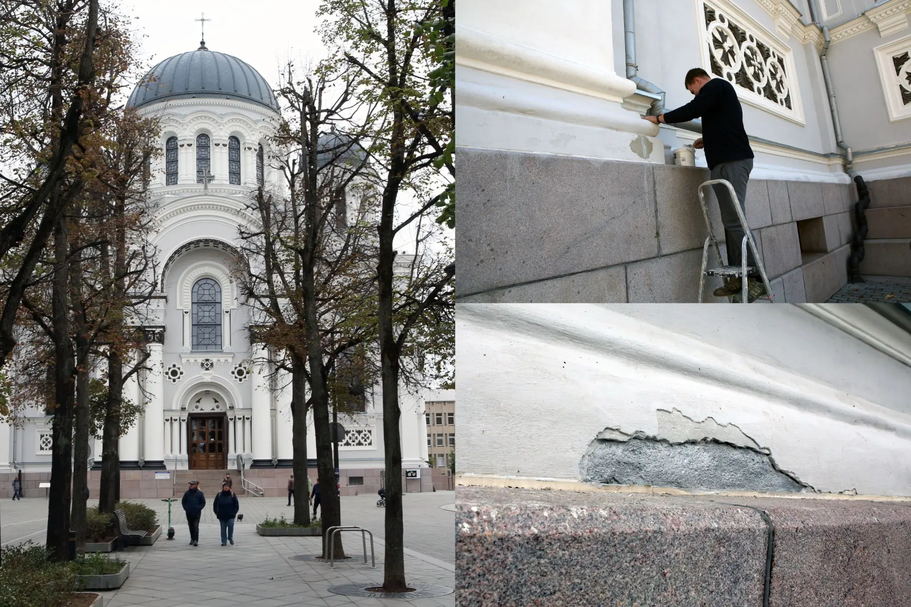 Įgulos bažnyčios fasadas vėl prašyte prašosi kosmetinio remonto / M. Patašiaus nuotr.